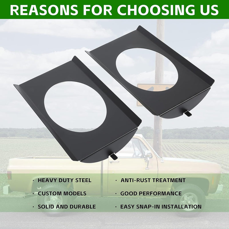 Behind Seat Speaker Brackets Compatible with 1973-1987 Chevy/GMC C10 Pickup for 6x9 Speakers Square Body Replacement LYAM-145S