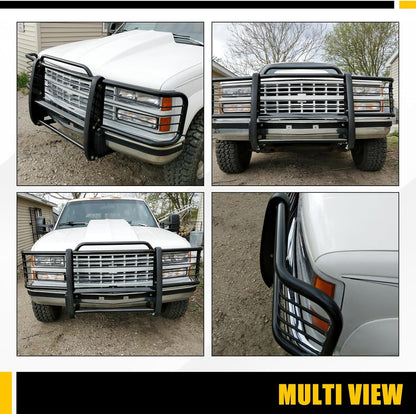 Front Grille Brush Guard Compatible with 1988-1999 Chevy/GMC C/K Series 1500 2500 3500, 1992-1994 Blazer, Jimmy, 1995-1999 Tahoe, Yukon Bull Bar Bumper GrillGuard Protector Brush Push Bar LYAM-125
