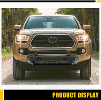 Load image into Gallery viewer, KUAFU Front Winch Bumper Compatible with 2016-2023 Toyota Tacoma Guard Bull Bar W/Winch Mount 4x4 Front Bumper Split Type Brush GuardFront Bumper Grill Grille Guard Protector Brush Push Bar Steel LYAM-030
