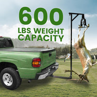Load image into Gallery viewer, ECOTRIC Truck 2inches Hitch Game Hunting Hoist, 600LB Big Game Hunting Deer Hoist, Include Gambrels Winch for Skinning or Cleaning Game, Winch Lift Gambrel Set 360 Degree Swivel Hitch Mounted LYOM-039
