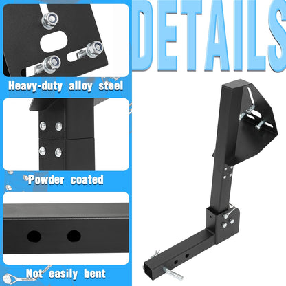 Trailer Hitch Spare Tire Mount Compatible with Truck with 2 Inch Hitch Receiver Fits 4 & 5 & 6 Lugs Adjustable Rack Holder Mount LYAM-X1056