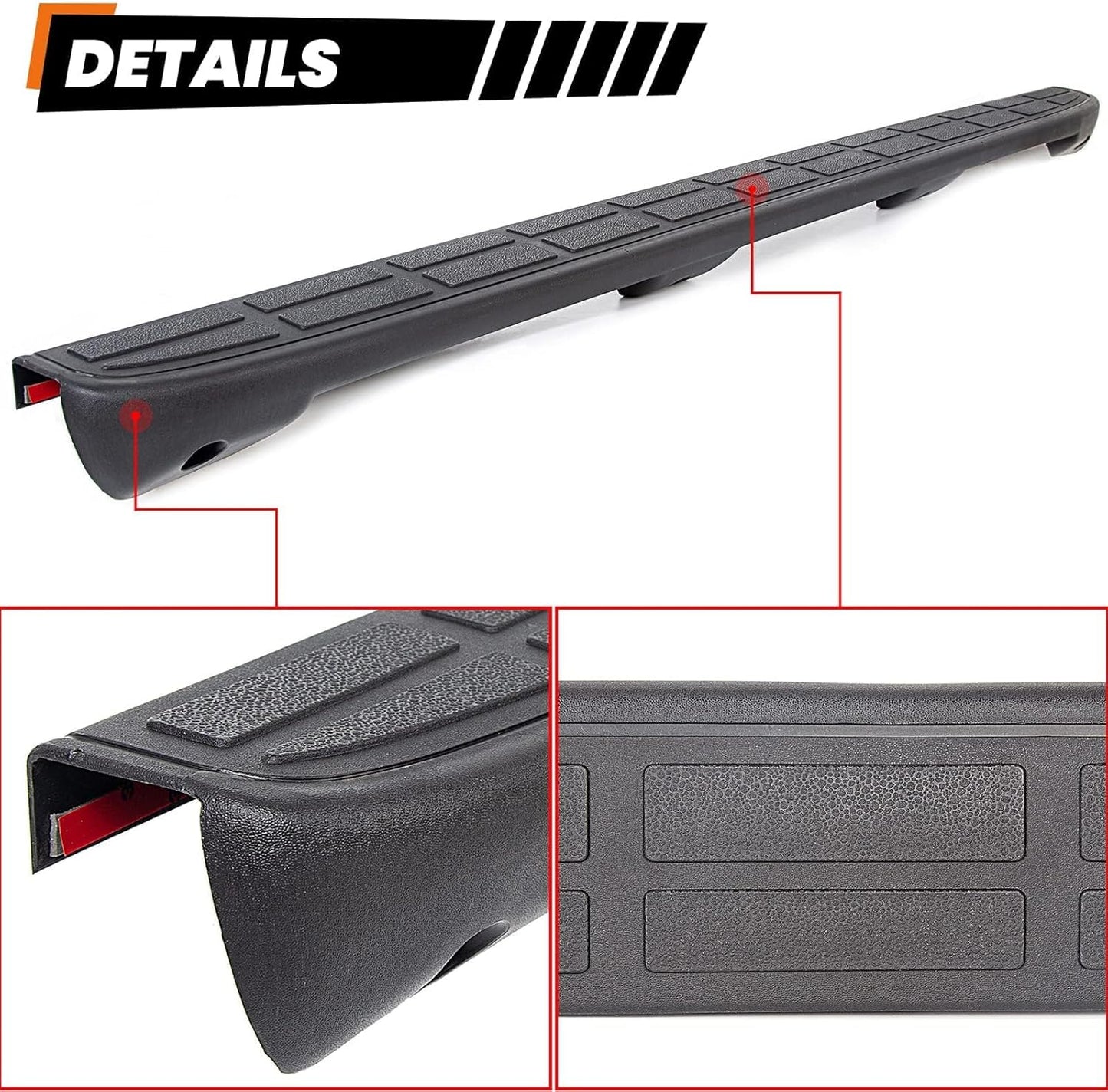 Tailgate Spoiler Cap Cover Compatible with 1999-2007 Chevy Silverado GMC Sierra Replacement for 15932249 GM1909101 Molding Top Protector Textured Black LYAP-237