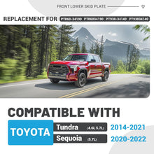 Skid Plate Compatible with 2014-2021 Toyota Tundra 4.6L 5.7L 2020-2022 Toyota Sequoia 5.7L Replacement for PTR60-34190 Front Lower Engine Undercover Guard Protection Aluminum Gray LYAM-617