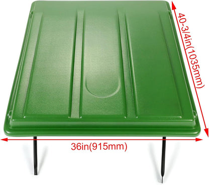 Green Tractor Canopy Compatible with John Deere Compact Utility Tractors with rops 34inches Wide or Less. Fit 1 1/2inches x 3inches, 2inches x 2inches or 2inches x 3inches ROPS Sun Shade Canopy with Bracket 35inches W x 40inches L LYJD-018S-2