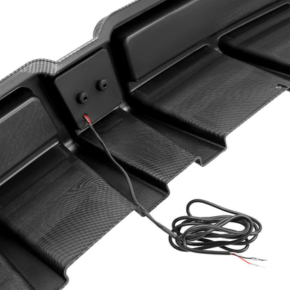 Rear Bumper Diffuser Compatible with 2006-2011 Honda Civic 4 Door Sedan Rear Lower Bumper Lip Splitter Valance with LED Brake Light Bumper Spoiler Carbon Fiber Color LYAP-X1386