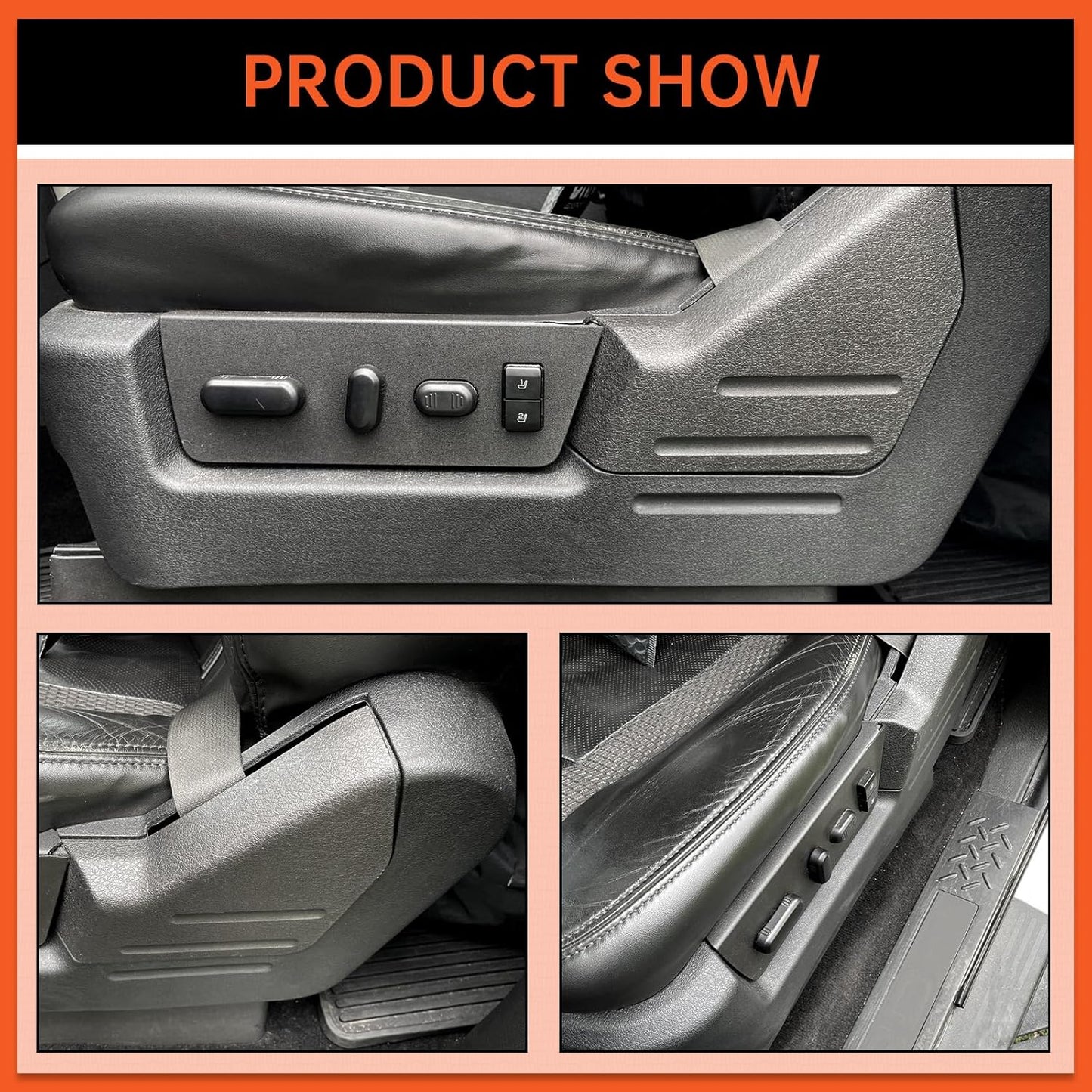 Front Drivers Side Seat Trim Panel Cover Bezel Compatible with 2009-2014 Ford F150 Lincoln Mark LT Replacement for 9L3Z-1662187-EA NOT Fit for Manually Adjusting & Super Cab Power Seats LYAP-397