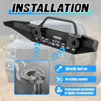 Load image into Gallery viewer, ?KUAFU Front Bumper Assembly Compatible with 1999-2004 Ford F250 F350 F-250 F-350 Super Duty Steel Powder Coated w/Winch Plate Two Packages LYAM-X1255A+LYAM-X1255B
