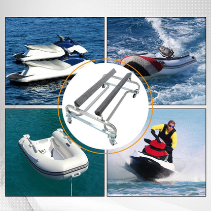 Personal Watercraft Jet Ski Dolly Stand Boat Storage Trailer Vehicle Cart for Sea-Doo Yamaha Kawasaki Adjustable Carpeted Bunks W/Four Casters & Two Brakes 1000lbs Capacity (roller boat trailer) LYA-060S
