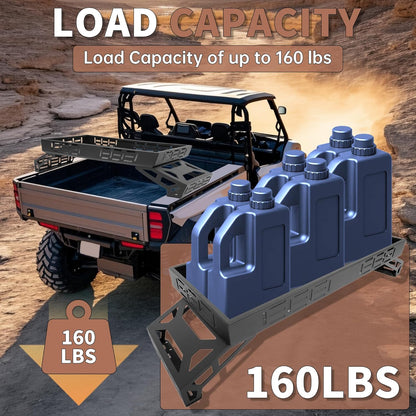 Overbed Cargo Rack UTV Compatible with Fully Adjustable Mounting Brackets Accommodate Bed Rail Widths from 39.7inches - 56.3inches (Inside Width) Full-Bed Rack LYMM-206S