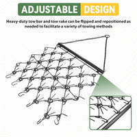 Load image into Gallery viewer, KUAFU 4&#39; x 4&#39; Heavy Duty Chain Drag Harrow 3/8inches Tines Compatible with Tractors ATV UTV Lawn Tractor Attachments for Leveling, Grading, Breaking up Soil, Garden Towing, Field, Yard, Farm LYOM-237
