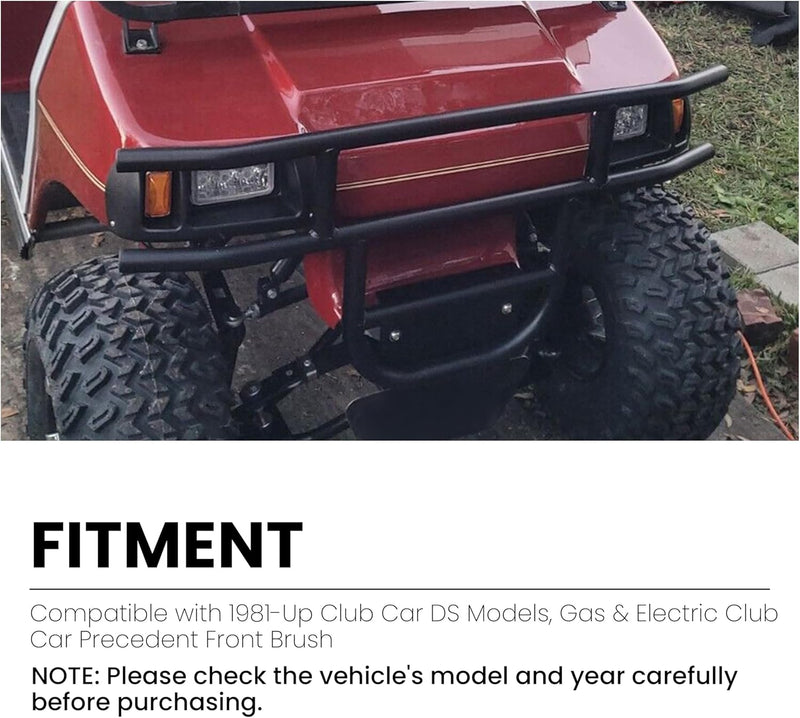 Front Brush Guard Tubular Bumper Compatible with 1981-Up Club Car DS Models, Gas & Electric Club Car Precedent Front Brush LYMM-057