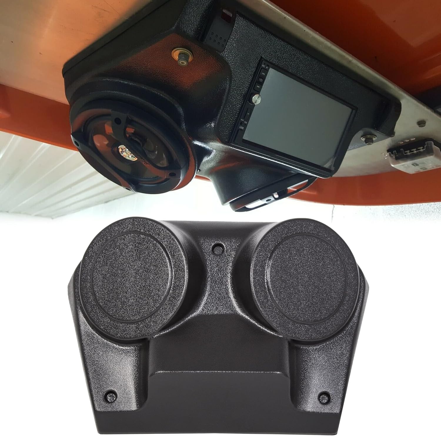 Universal Overhead Console Stereo Radio Cover Compatible with Golf Cart UTV Polaris RZR 800, 570, RZR-4, XP1K Arctic Cat, John Deere, Kawasaki Mule, Can Am, Yamaha LYPS-057