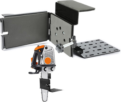 Universal Saw Press Chainsaw Bracket for ATV UTV Trailers W/Tubular Hanger Racks Fixed Tool Carrier Mounting Holder Kit LYOM-114