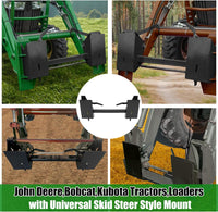 Load image into Gallery viewer, KUAFU 4000Lbs Universal Quick Attach Skid Steer Adapter Bucket Latch Compatible with Global John Deere Loaders Skid Steer Attachment Conversion Adapter Plate Steel Powder Coated Black LYOM-042
