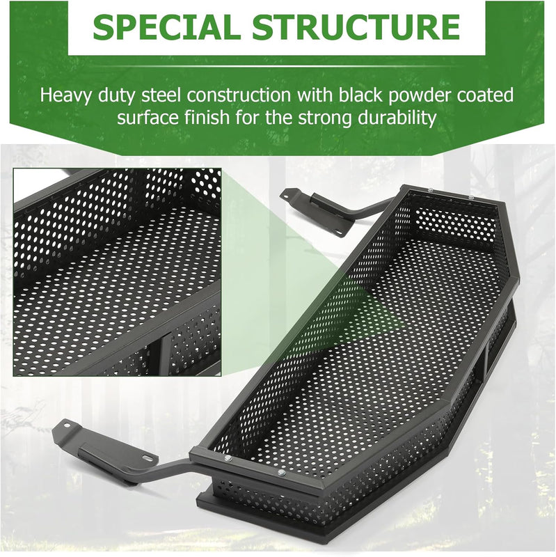 HECASA Black Front Clay Outer Cargo Basket w/Mounting Brackets Compatible with Club Car DS Golf Cart Gas & Electric Models (Hardware Included) LYMM-106