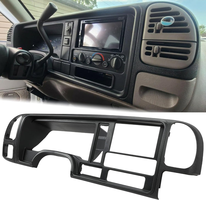Double Din Dash Panel Compatible with 1995-2002 GMC Truck SUV Radio Stereo Wire Harness Trim Bezel Panel Kit LYAP-018