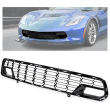 Front Bumper Lower Grille Compatible with 2014-2019 Chevrolet Corvette C7 All Models Z06 Style w/o Front Camera Bracket Painted Glossy Black