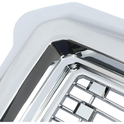 Front Upper Grille Compatible with 2016-2018 GMC Sierra 1500 Base SLE SLT Denali Style Chrome Bumper Hood Grill Silvery