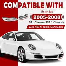 HECASA Pair LED Fog DRL Signal Light Compatible with 2005-2008 Porsche 911 Carrera 997.1 Chassis Front Bumper Turn Signal Light Lamp Clear Lens Left & Right Side