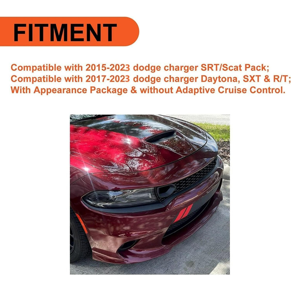 Front Upper Grille Assembly Compatible With 2015-2023 Dodge Charger SRT SXT Pursuit R/T SE GT Scat Pack Daytona Replacement for 68417502AA Mesh Grill W/ 2 Side Bezels LYAP-335-3