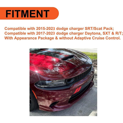 Front Upper Grille Assembly Compatible With 2015-2023 Dodge Charger SRT SXT Pursuit R/T SE GT Scat Pack Daytona Replacement for 68417502AA Mesh Grill W/ 2 Side Bezels LYAP-335-3