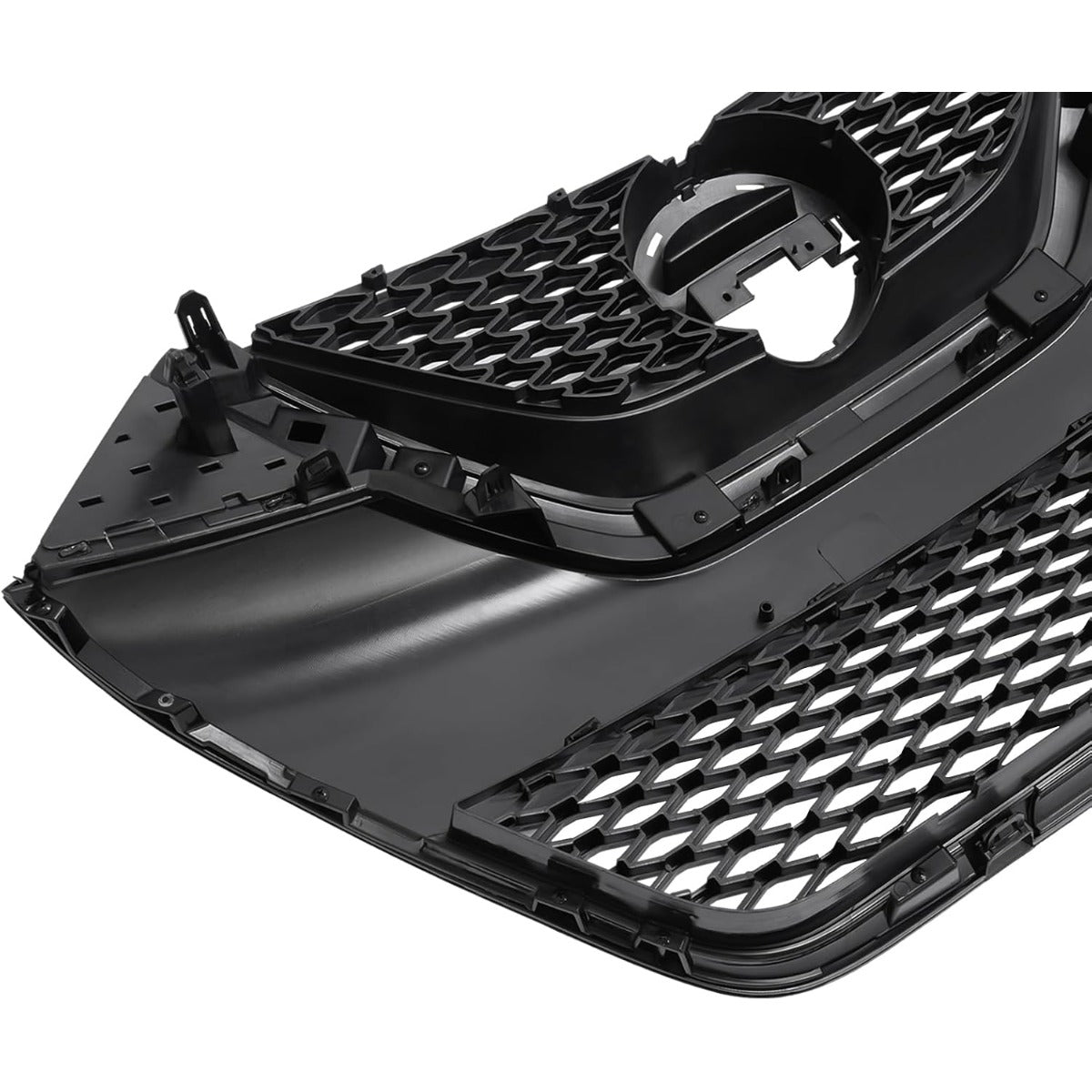 HECASA Front Bumper Grille Compatible with 2016-2018 Nissan Maxima 623109DE0A Grill Plastic (ABS) Painted Black Replacement for NI1200284