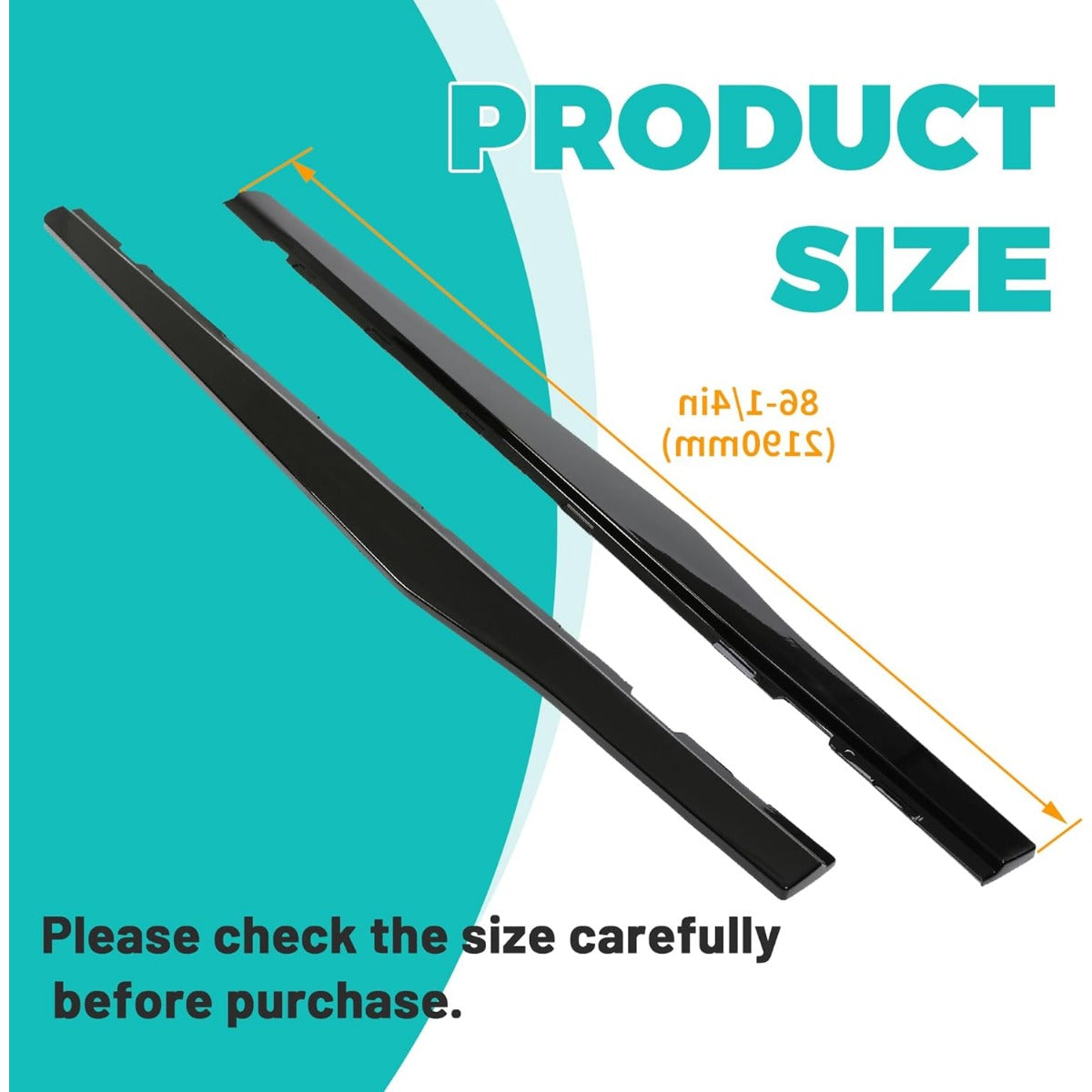 Side Skirts Compatible with 2010-2015 Chevy Camaro LT LS SS Model Rocker Panels Guard Extension Body Kit PP - Glossy Black LYAP-722-1