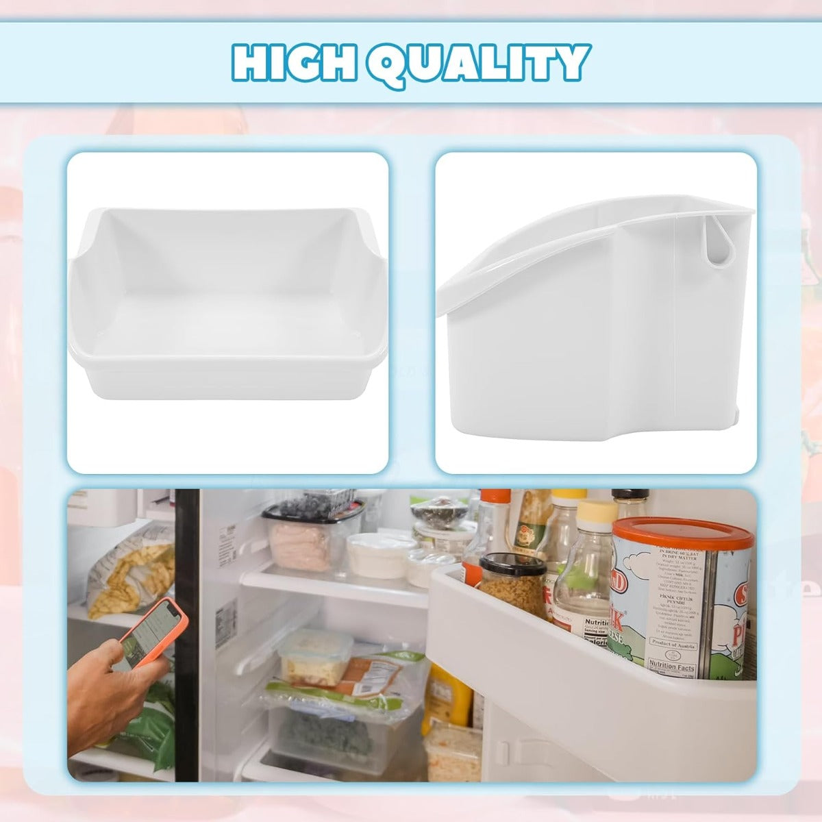 Kojem 240324501 AP2115782 Replacement Refrigerator Door Bin Shelf Compatible with Frigidaire Kenmore Electrolux Refrigerator Replace for PS429766 240324505 1 PC White