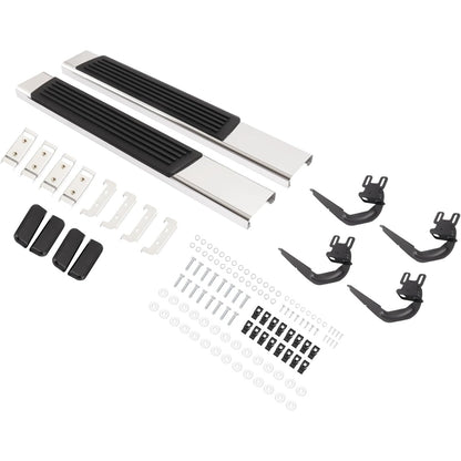 Running Board Side Step Compatible with 2004-2014 Ford F-150 2 Door Regular Cab Step Nerf Bar 304 Stainless Steel+Plastic Powder Coated+Textured Black+Silvery