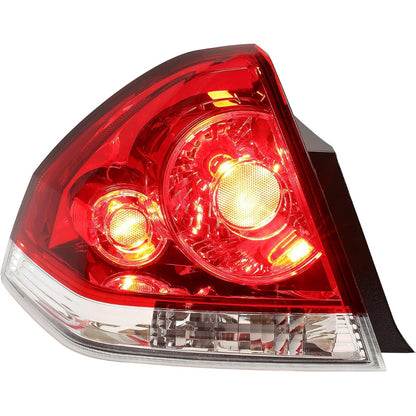 KUAFU Tail Light Left w/Bulb Compatible with 2006-2013 Chevrolet Impala 2014-2016 Chevrolet Impala Limited Tail Lamp Replacement for 25971597 GM2800193 Plastic Red Lens