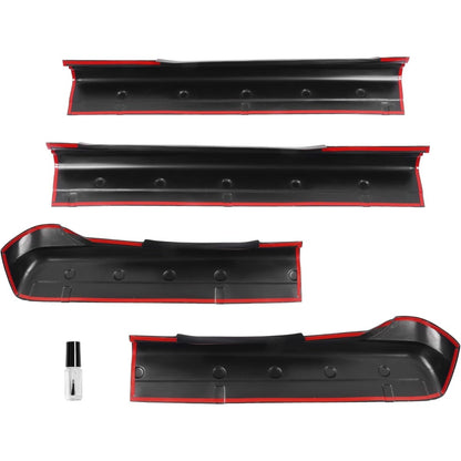 4PCS Rocker Panel Guard Compatible with 2014-2018 Chevy Chevrolet Silverado GMC Sierra 1500 Double Cab Side Rocker Guards Sill Plate Cover Plastic(PE) Black Textured