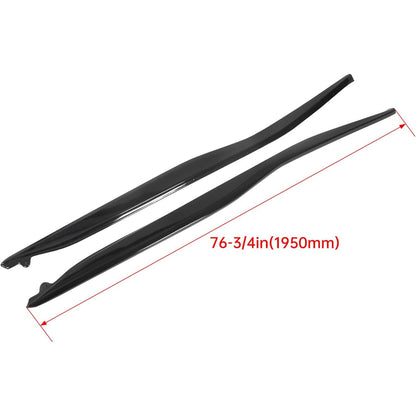 Side Skirts Rocker Panels Compatible with 2014-2019 Corvette C7 All Models ZR1 Style, Gloss Black