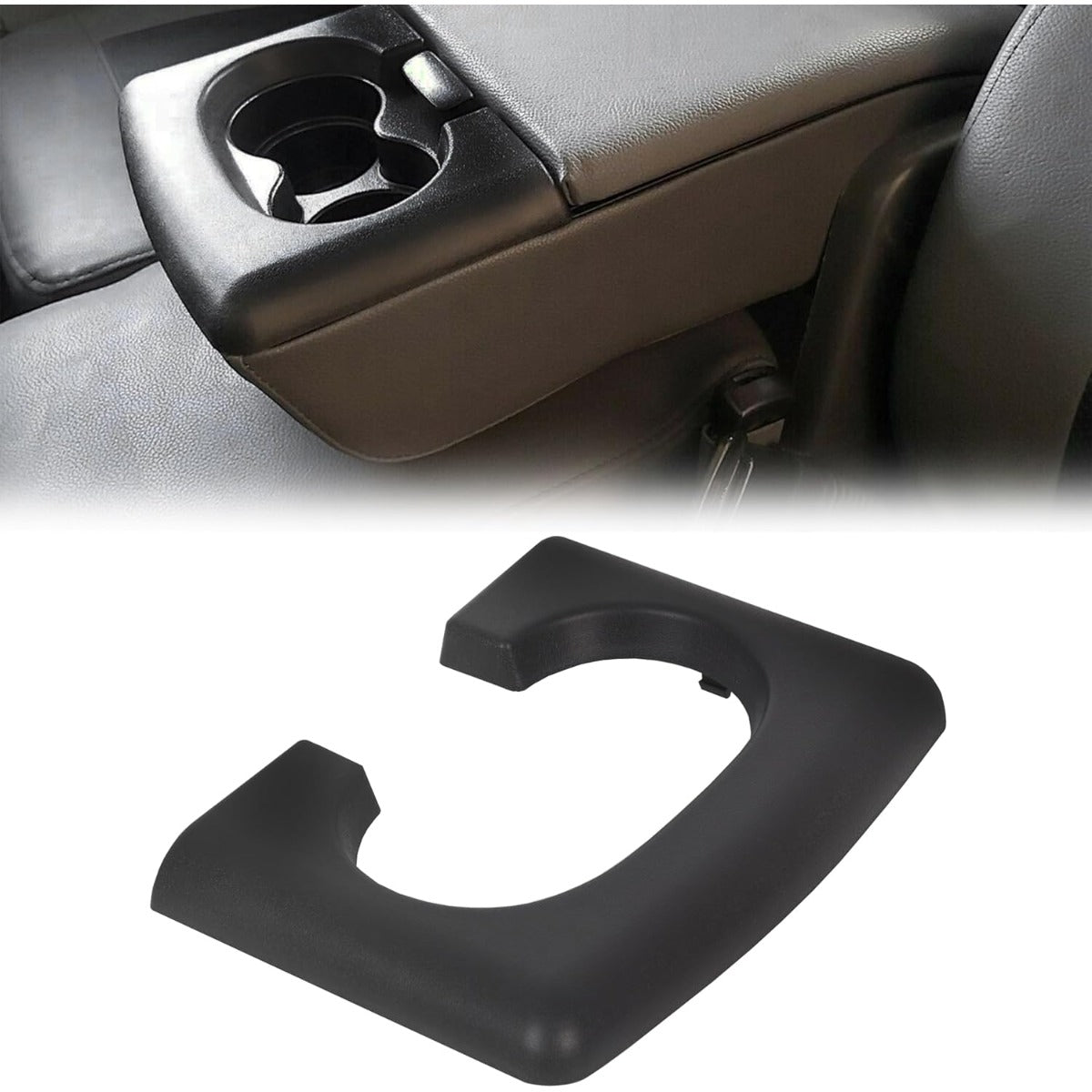 Center Console Cup Holder Armrest Pad Replacement Compatible with 2004-2014 Ford F150 Black