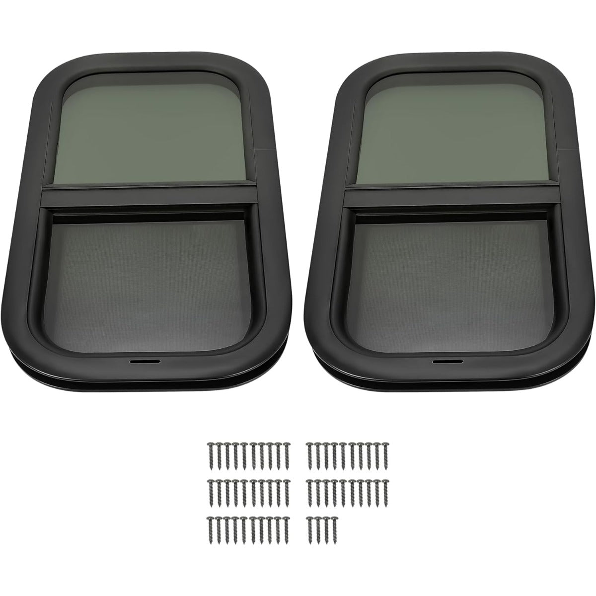 RV Window 12 Inches W x 22 Inches H for Trailer Cargo Camper Vertical Sliding Replacement with Trim Kit 2pcs LYAP-914-2
