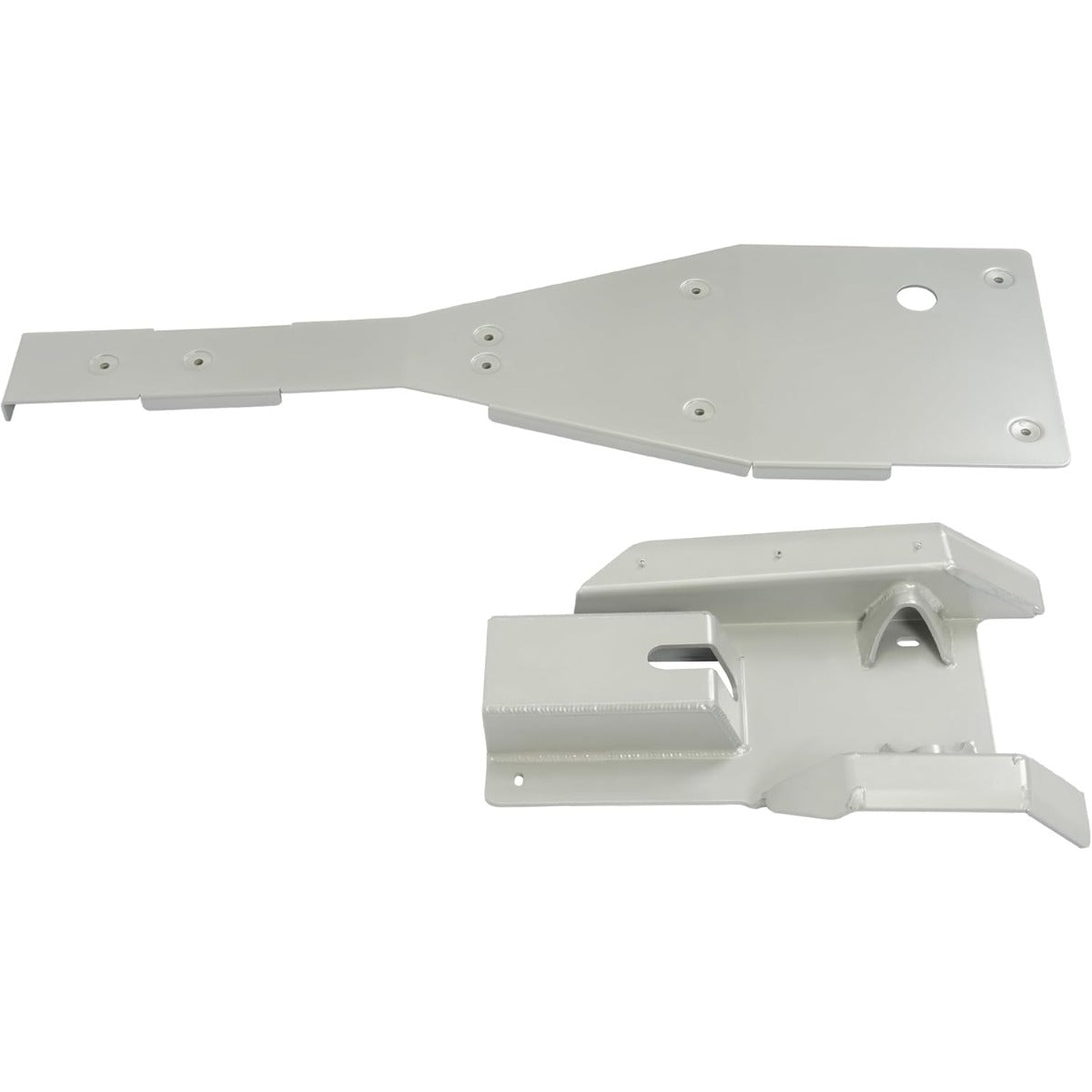 Full Chassis Skid Plate & Swing Arm Guard Compatible with 2001-2005 Yamaha Raptor 660/660R – Aluminum Underbody Protection, Silver Finish