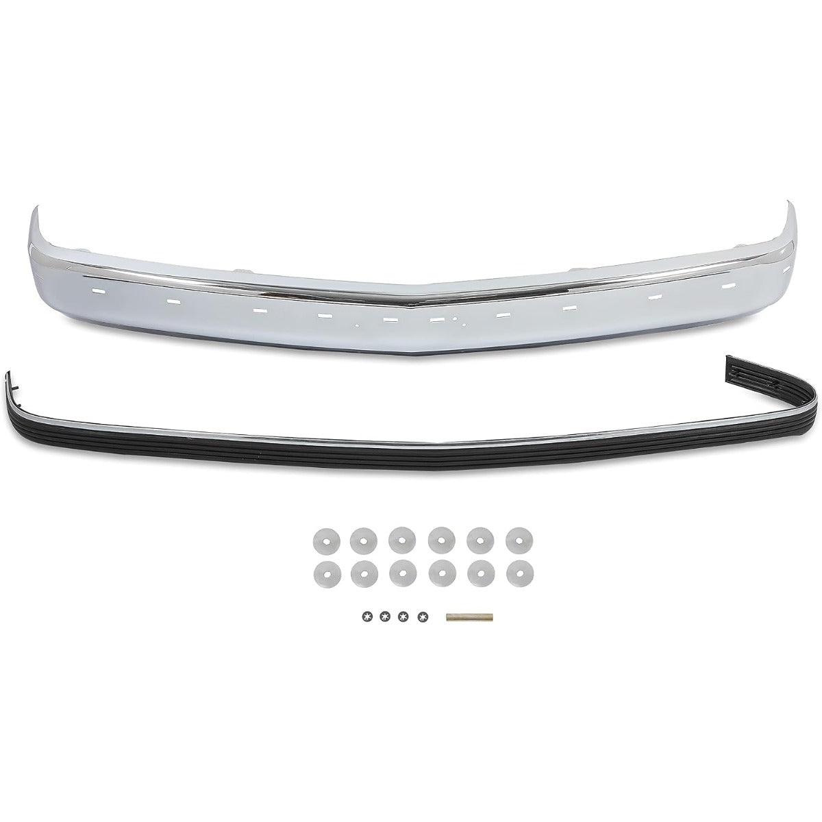 KUAFU Front Bumper Face Bar Trim Compatible With 1988-2000 Chevy Silverado GMC Sierra C/K 1500 2500 3500 Blazer Tahoe Suburban Yukon Impact Strip w/Molding Holes GM1002802 GM1057127 15574111 15574113