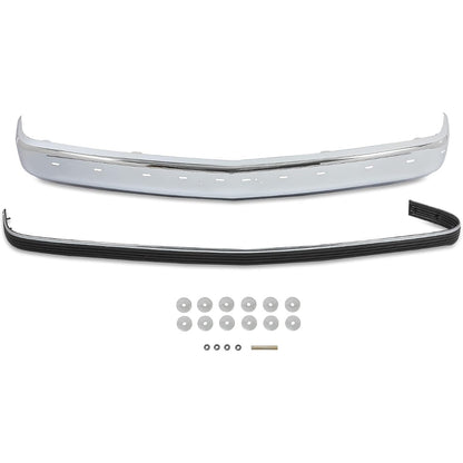 KUAFU Front Bumper Face Bar Trim Compatible With 1988-2000 Chevy Silverado GMC Sierra C/K 1500 2500 3500 Blazer Tahoe Suburban Yukon Impact Strip w/Molding Holes GM1002802 GM1057127 15574111 15574113