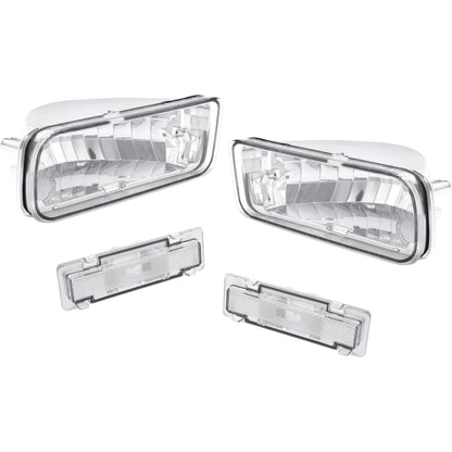 HECASA Pair Turn Signal & Side Marker Light Compatible with 1985-1992 Chevy Chevrolet Camaro Replacement for GM2520165 GM2521165 GM2550118 GM2551110 Parking Signal Lamp 4Pcs Clear Lens