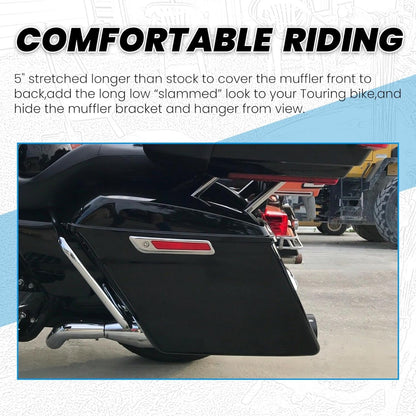 5" Saddlebags Extended Stretched Hard Saddle Bags for  2014-2024 Harley Touring Road King Glide Electra Street Glide CVO Ultra Classic