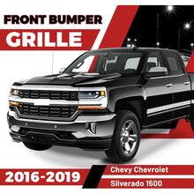 Upper Grille Compatible with 2016-2019 Chevy Chevrolet Silverado 1500 Replacement for GM1200753 84602489 84374378 Front Bumper Grill Silvery+Black