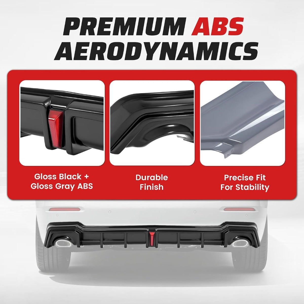 ALMULOO Rear Bumper Diffuser Splitter Compatible with 2022-2026 Honda Civic