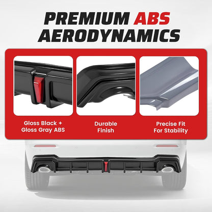 ALMULOO Rear Bumper Diffuser Splitter Compatible with 2022-2026 Honda Civic