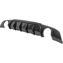 KUAFU Rear Bumper Diffuser Compatible with 2015-2023 Chrysler 300 Models Dual Round Exhaust Shark Fin Rear Bumper Lower Spoiler Valance Diffuser Lip Splitter Plastic(ABS) Carbon Fiber Color