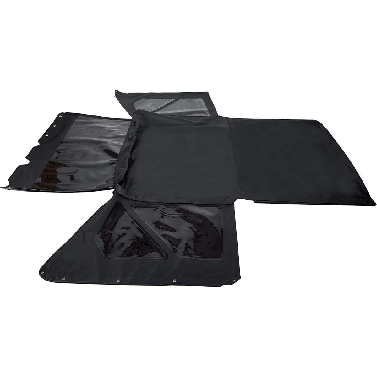 Soft Top Replacement Compatible with 1986-1994 Suzuki Samurai, Black Sailcloth Vinyl Soft Roof with Tinted and Zip Out Windows