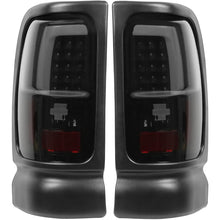 Kojem LED Tail Lights Pair Compatible with 1994-2002 Dodge Ram 1500 2500 3500 LED Tube Bar Tube Taillight Brake Turn Signal Lamps Pair Black Housing & Smoke Lens Replacement for CH2800122 CH2801122