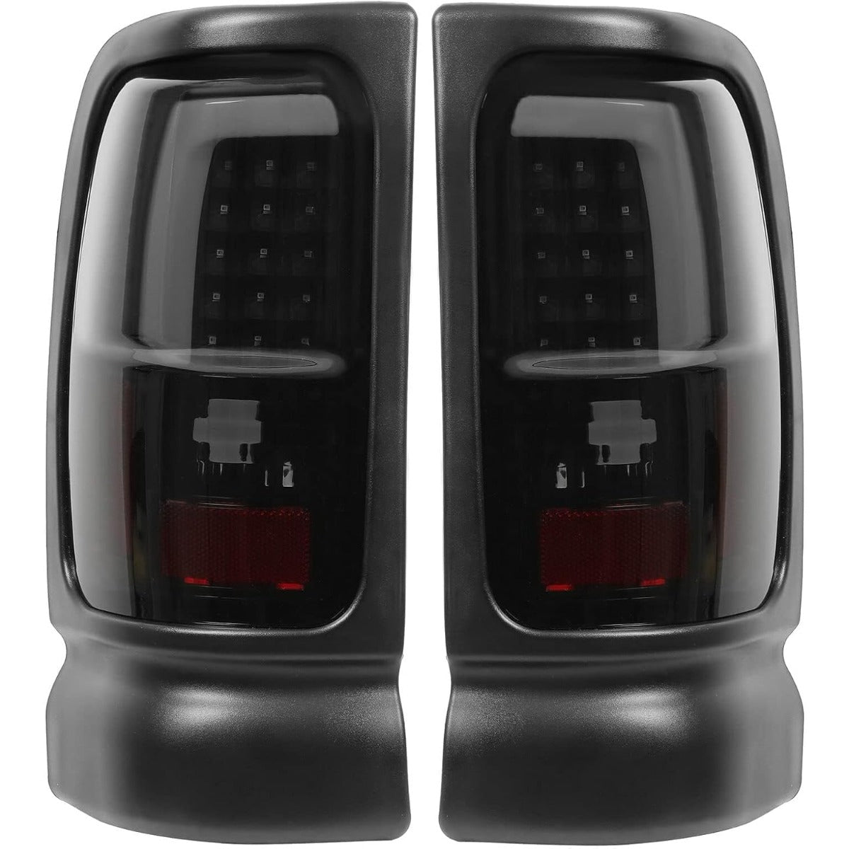 Kojem LED Tail Lights Pair Compatible with 1994-2002 Dodge Ram 1500 2500 3500 LED Tube Bar Tube Taillight Brake Turn Signal Lamps Pair Black Housing & Smoke Lens Replacement for CH2800122 CH2801122