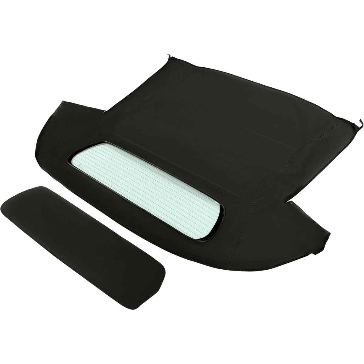 Convertible Soft Top for 2005-2013 Chevy Chevrolet Corvette C6, Sailcloth Vinyl Soft Roof Replacement, Black Color with Clear Heated Glass Window