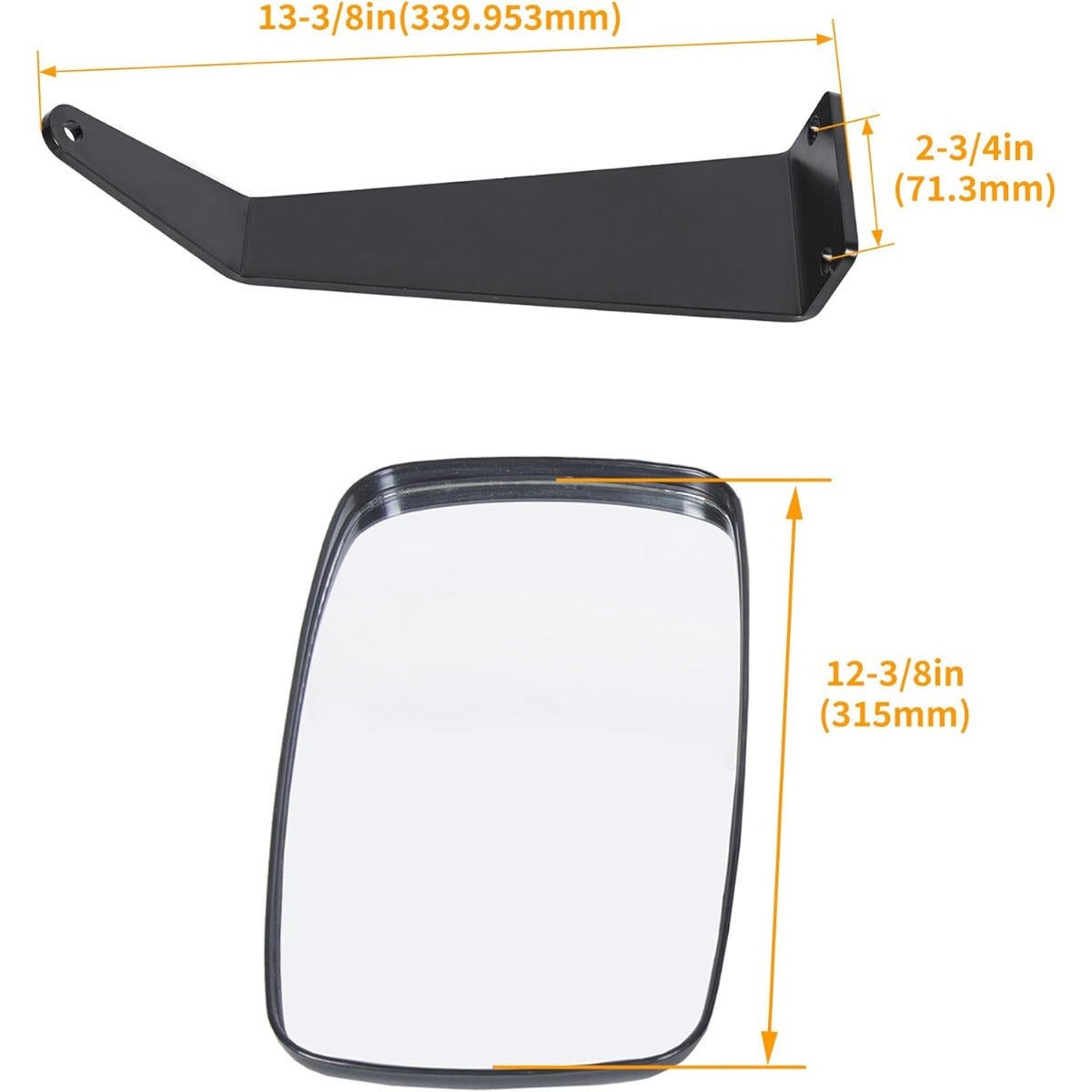Tractor Mirror Kit Set With Fixed Arms Compatible with John Deere 5000 & 6000 Series Tractor Replacement For DM2455000 2 Pcs Side Mirrors