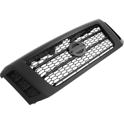 ALMULOO Front Bumper Grille Grill Compatible with 2017-2019 Nissan Titan XD Matte Black Painted