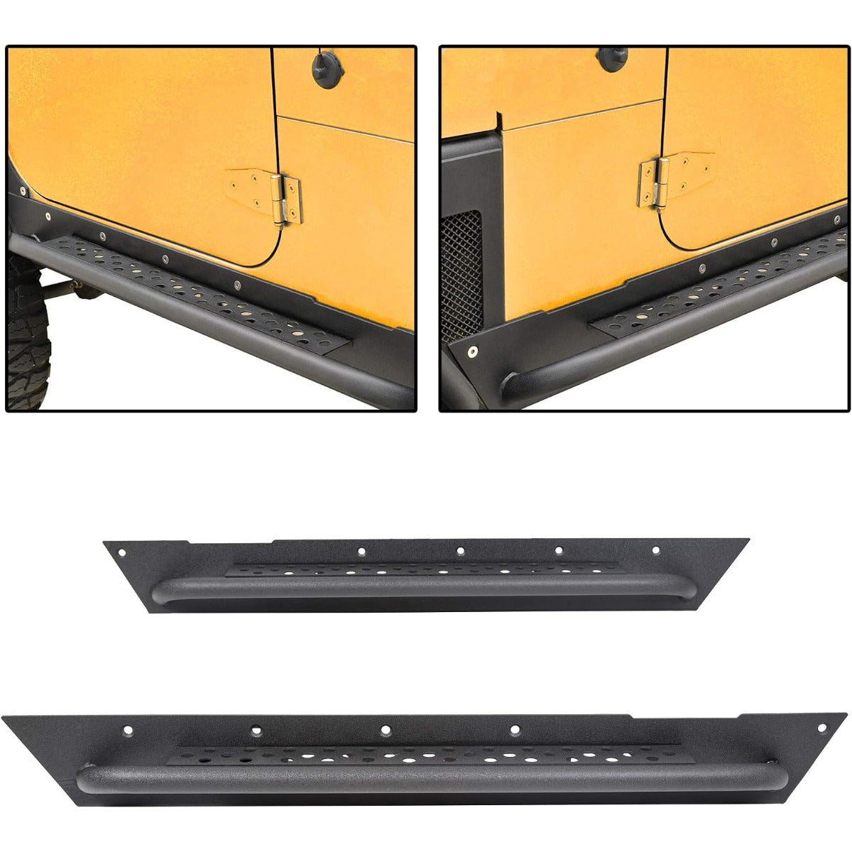 Armor Rocker Guard Sliders Compatible with 1997-2006 Wrangler TJ Steel Running Board Side Step Nerf Bar